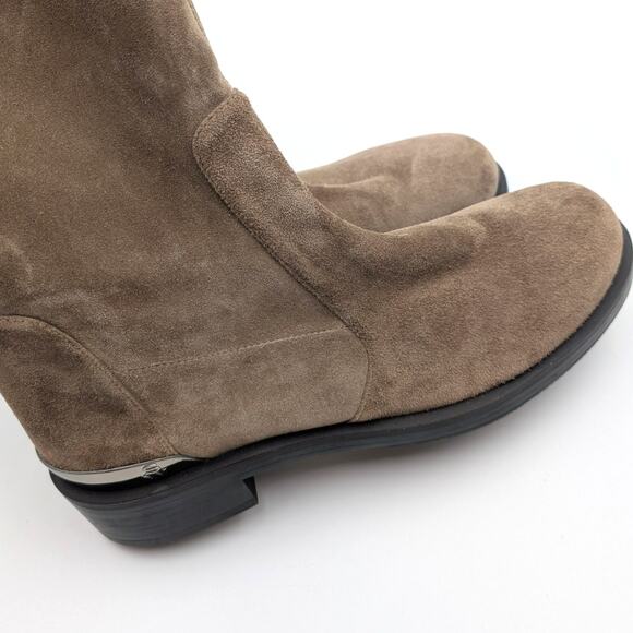 Stuart Weitzman Mercer Bold Suede Knee High Boots Women's Khaki Size US10 EU40.5 - Picture 12 of 12